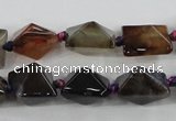 CAA603 15.5 inches 13*13*15mm pyramid dragon veins agate beads