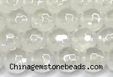 CAA6030 15 inches 6mm faceted round AB-color white agate beads