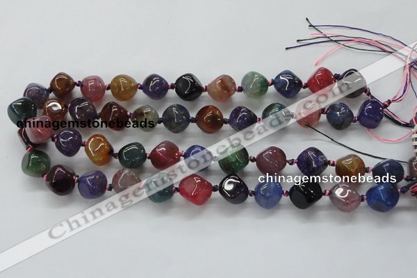 CAA607 15.5 inches 13*13mm nuggets dragon veins agate beads