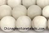CAA6077 15 inches 8mm round matte white crazy lace agate beads