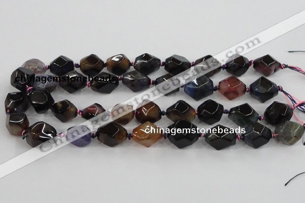 CAA608 15.5 inches 15*20mm faceted nuggets dragon veins agate beads