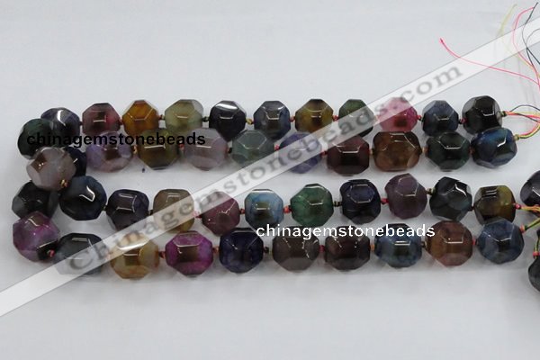 CAA609 15.5 inches 15*15mm faceted nuggets dragon veins agate beads