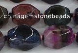 CAA610 15.5 inches 16*20mm faceted nuggets dragon veins agate beads