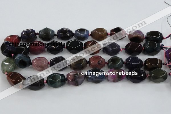 CAA610 15.5 inches 16*20mm faceted nuggets dragon veins agate beads