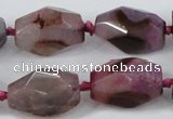 CAA611 15.5 inches 18*25mm faceted nuggets dragon veins agate beads