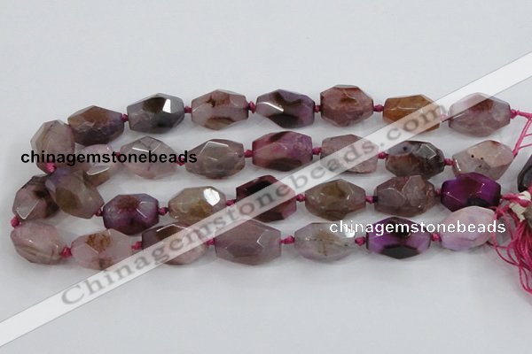 CAA611 15.5 inches 18*25mm faceted nuggets dragon veins agate beads