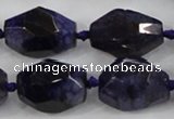 CAA612 15.5 inches 18*25mm faceted nuggets dragon veins agate beads