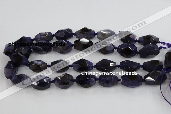 CAA612 15.5 inches 18*25mm faceted nuggets dragon veins agate beads