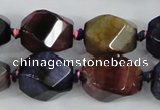 CAA618 15.5 inches 15*20mm faceted & twisted dragon veins agate beads