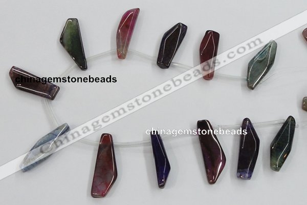 CAA624 top-drilled 15*42mm freeform dragon veins agate beads