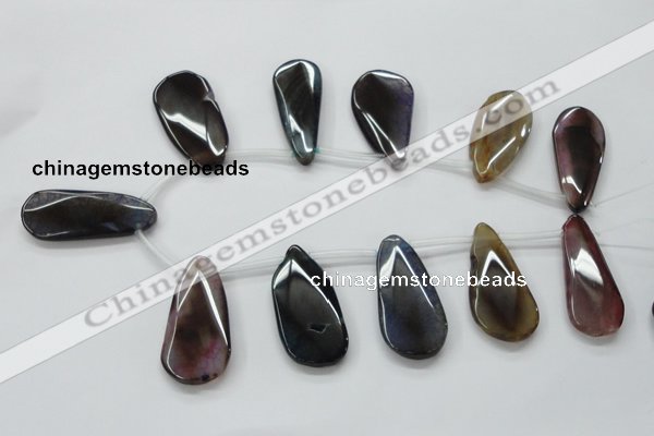 CAA625 top-drilled 25*50mm freeform dragon veins agate beads