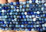 CAA6335 15 inches 6mm faceted round blue banded agate beads