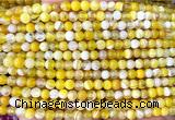 CAA6360 15 inches 4mm round yellow banded agate beads wholesale