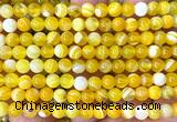 CAA6361 15 inches 6mm round yellow banded agate beads wholesale