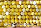 CAA6362 15 inches 8mm round yellow banded agate beads wholesale