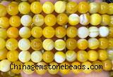 CAA6363 15 inches 10mm round yellow banded agate beads wholesale