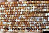 CAA6365 15 inches 4mm round orange banded agate beads wholesale