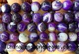 CAA6374 15 inches 12mm round purple banded agate beads wholesale
