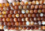 CAA6382 15 inches 8mm round red banded agate beads wholesale