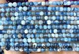 CAA6385 15 inches 4mm round blue banded agate beads wholesale