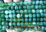 CAA6392 15 inches 8mm round green banded agate beads wholesale