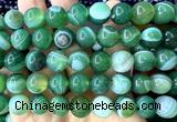 CAA6394 15 inches 12mm round green banded agate beads wholesale