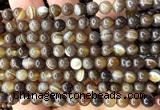 CAA6396 15 inches 6mm round coffee banded agate beads wholesale