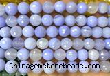 CAA6423 15 inches 10mm round blue banded agate beads wholesale
