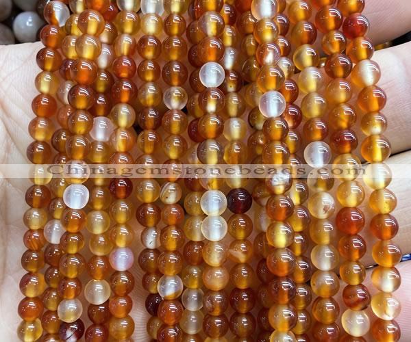 CAA6430 15 inches 4mm round red agate beads wholesale
