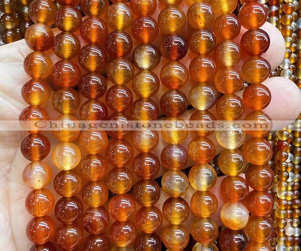 CAA6432 15 inches 8mm round red agate beads wholesale