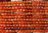 CAA6445 15 inches 4mm faceted round red agate gemstone beads