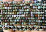 CAA6466 15 inches 4mm faceted round Indian agate beads wholesale