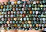 CAA6467 15 inches 6mm faceted round Indian agate beads wholesale