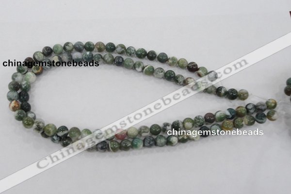 CAA701 15.5 inches 8mm round tree agate gemstone beads wholesale