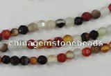 CAA706 15.5 inches 4mm faceted round fire crackle agate beads