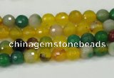 CAA708 15.5 inches 6mm faceted round fire crackle agate beads