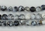 CAA709 15.5 inches 6mm faceted round fire crackle agate beads