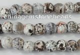 CAA711 15.5 inches 8mm faceted round fire crackle agate beads