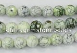 CAA712 15.5 inches 8mm faceted round fire crackle agate beads