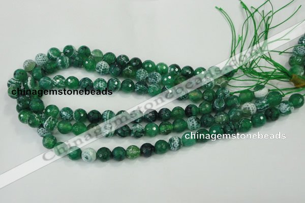 CAA713 15.5 inches 10mm faceted round fire crackle agate beads