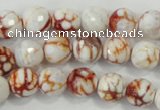 CAA714 15.5 inches 10mm faceted round fire crackle agate beads