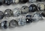 CAA716 15.5 inches 10mm faceted round fire crackle agate beads