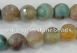 CAA719 15.5 inches 12mm faceted round fire crackle agate beads