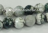 CAA720 15.5 inches 12mm faceted round fire crackle agate beads