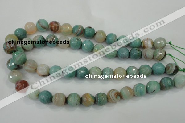 CAA725 15.5 inches 14mm faceted round fire crackle agate beads