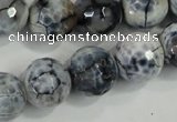 CAA730 15.5 inches 16mm faceted round fire crackle agate beads