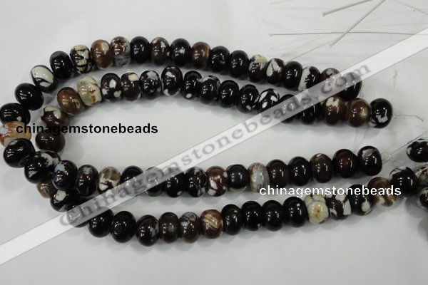 CAA733 15.5 inches 10*14mm rondelle fire crackle agate beads