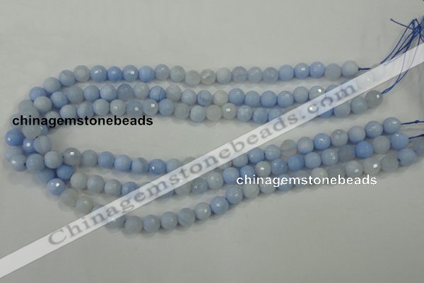 CAA735 15.5 inches 6mm faceted round blue lace agate beads wholesale