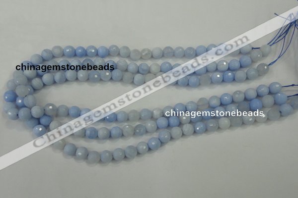 CAA736 15.5 inches 8mm faceted round blue lace agate beads wholesale