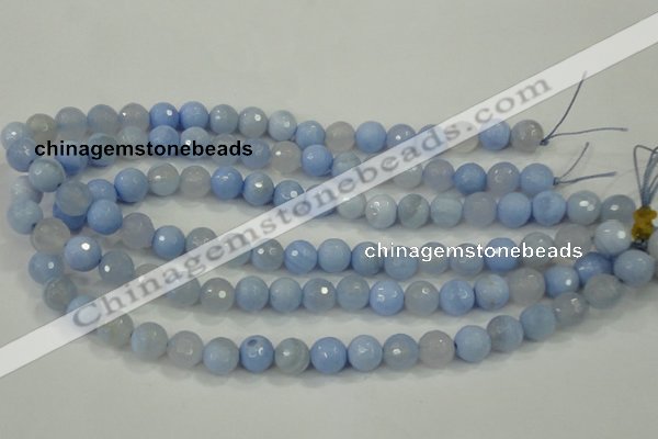 CAA737 15.5 inches 10mm faceted round blue lace agate beads wholesale